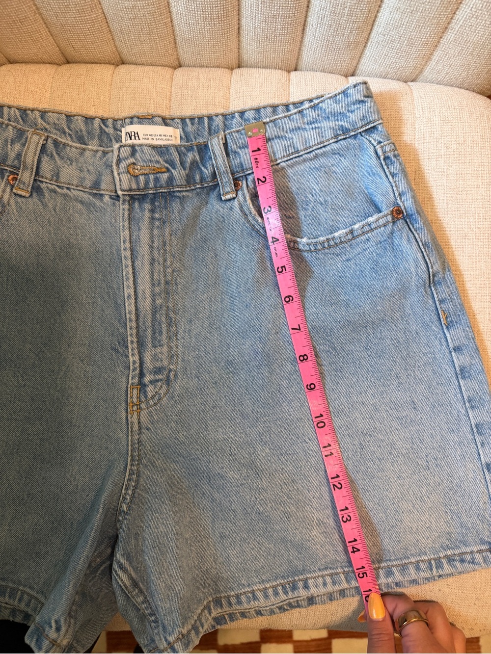 Zara Light Blue High-Waist Denim Shorts - Picture 5 of 5